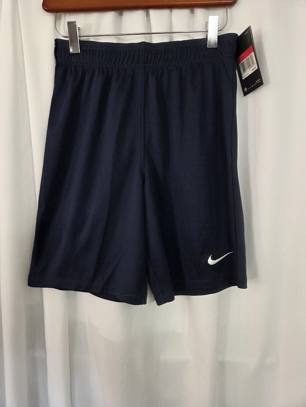 Nike Navy Athletic Shorts with White Swoosh NWT Youth Size L